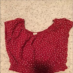 Red crop top with stars